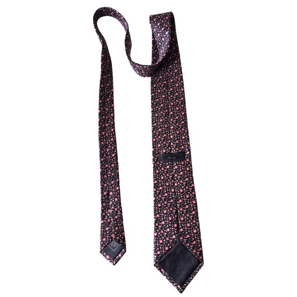 Brioni Necktie 100% Silk Black Floral Multi-color 61L 4W Tie Made in Italy - Picture 7 of 8